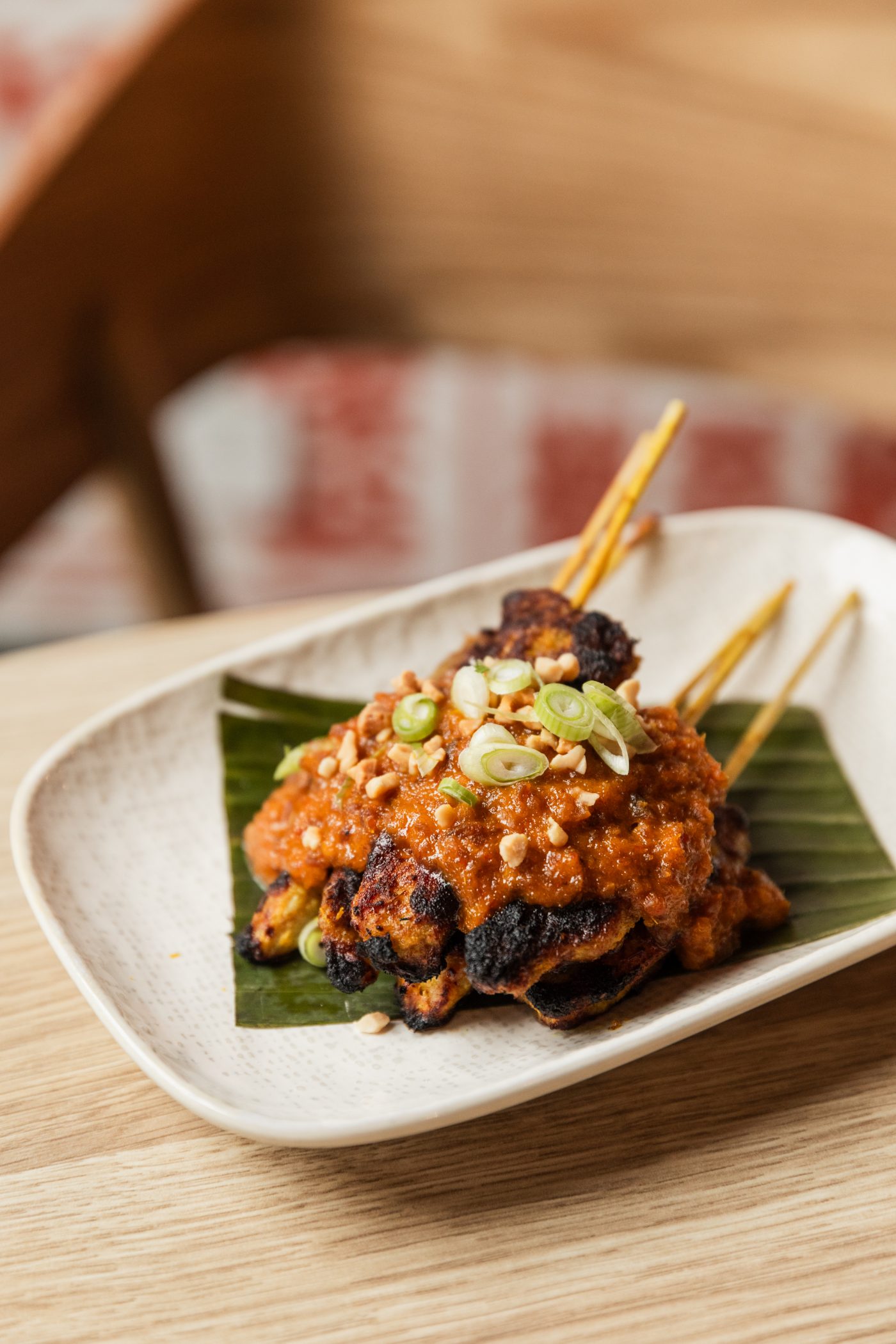 Delicious chicken satay skewered served at Mr Good Guy